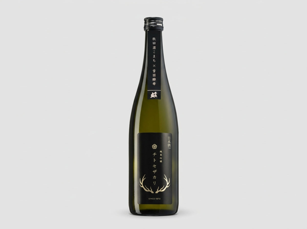 Chitosezakari Junmai Ginjo Akita Sake Komachi Silk Label